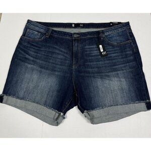 Kut From The Kloth Denim Short Women 26 Blue Catherine Boyfriend Cuffed Stretch